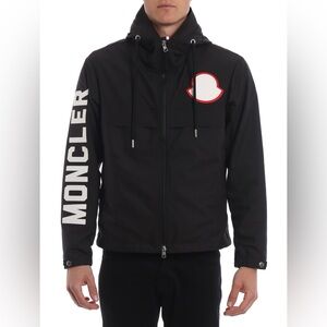 Moncler Montreal logo windbreaker Black Hooded Jacket for Men